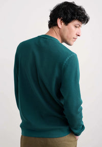 Seasalt Men's Jackline Long Sleeve Waffle Top in Kingfisher