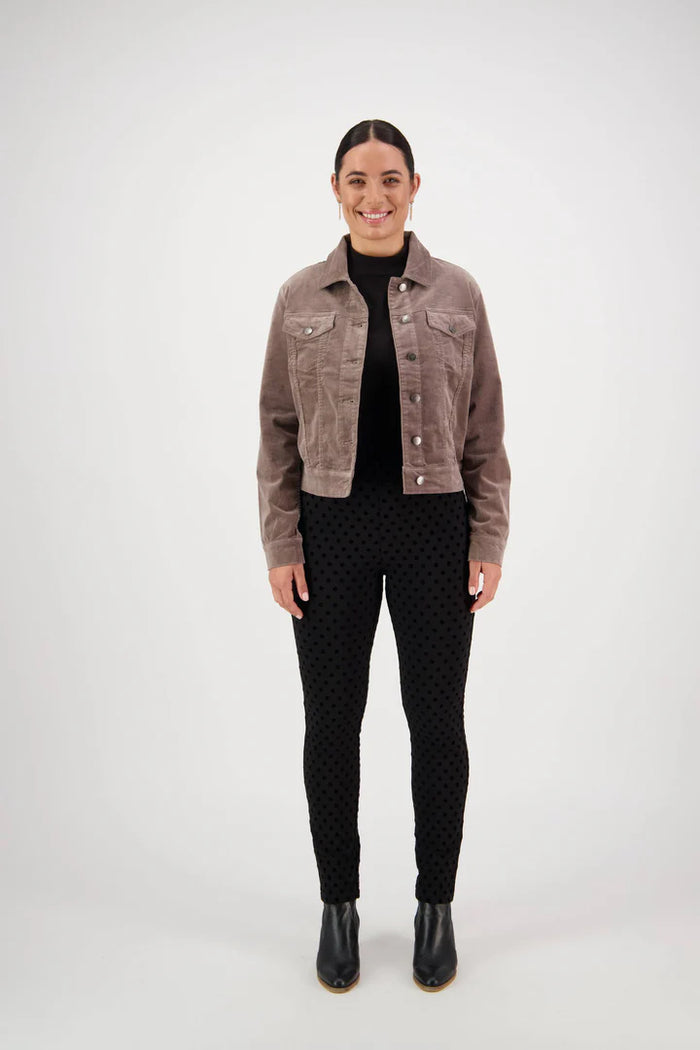 Vassalli Cord Jacket in Taupe 4051M