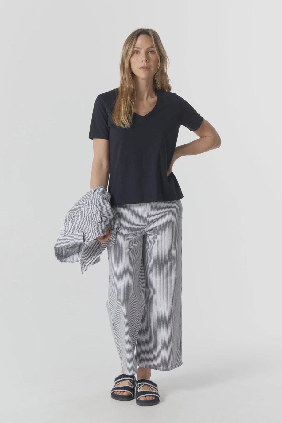 Goondiwindi Wide Leg Striped Jeans