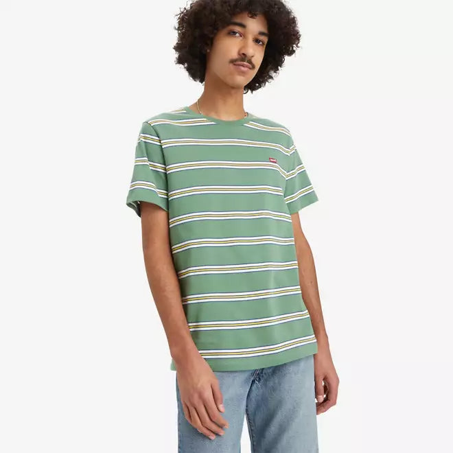 Levi's Original Housemark T-Shirt in  Varsity Stripe Myrtle Jersey 56605-0234