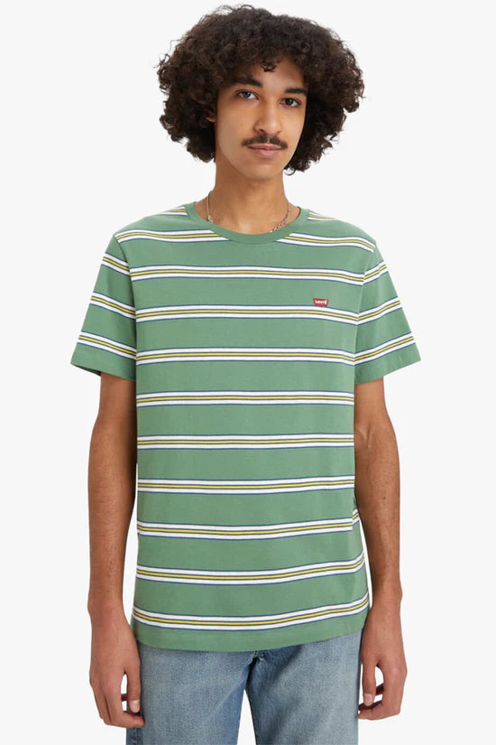 Levi's Original Housemark T-Shirt in  Varsity Stripe Myrtle Jersey 56605-0234