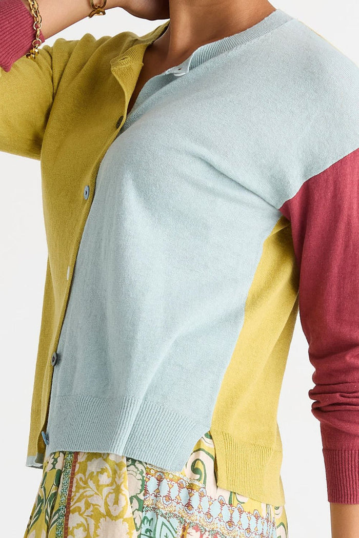 LD + Co Colour Block Cardi in Arcadia LC 8869
