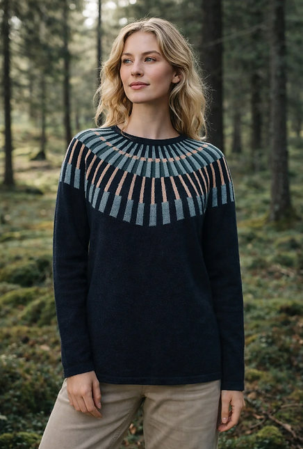 Mansted Josephine Piano Yoke Jumper in Cold Green