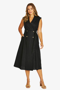 Double Breasted Dress in Black 5009A