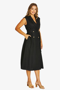Double Breasted Dress in Black 5009A