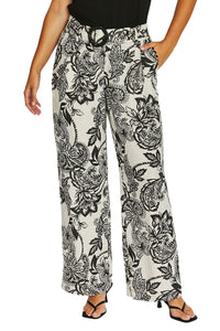 Bohemia Ric Rac Pant in Black/Flax 7067A
