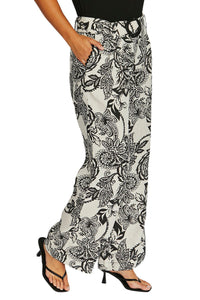 Bohemia Ric Rac Pant in Black/Flax 7067A