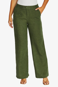 Stitch Waist Pant in Evergreen 7093A