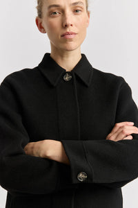 Toorallie Button Front Wool Jacket - Black