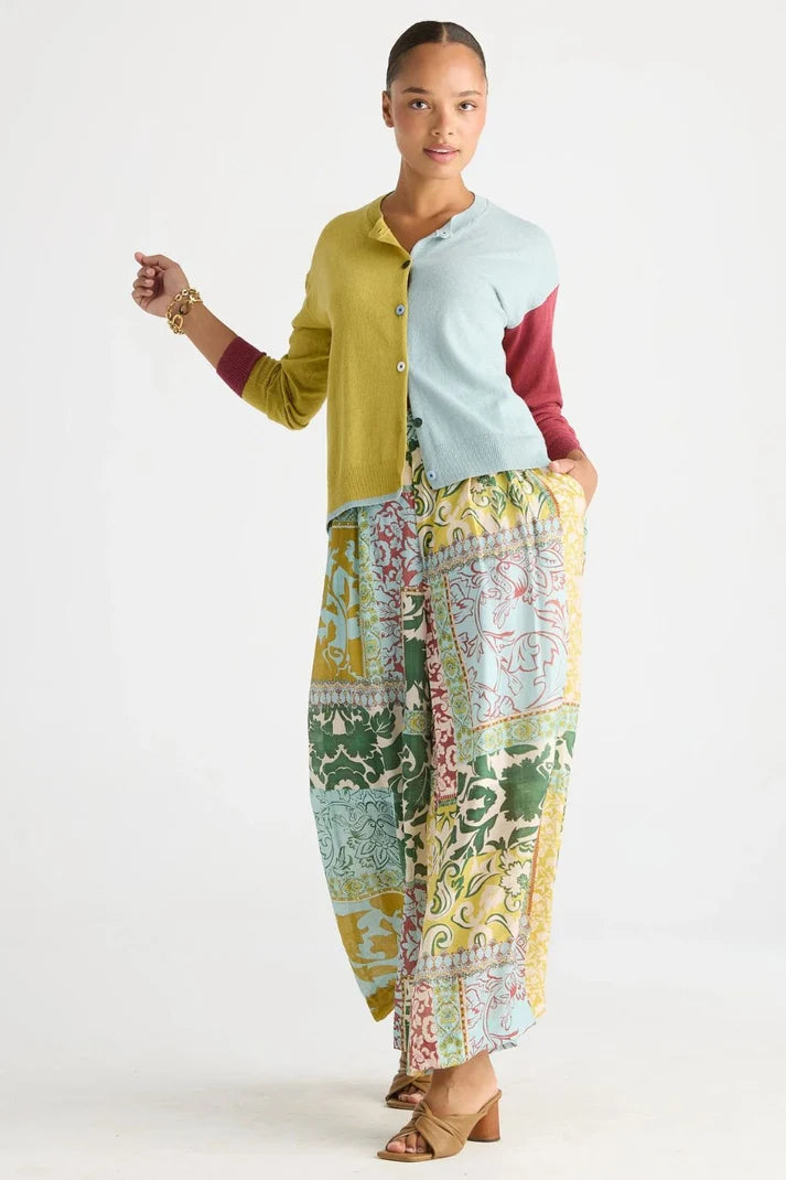 LD + Co Colour Block Cardi in Arcadia LC 8869