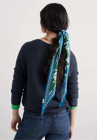 Seasalt Posy Triangle Scarf in Flora Collage Border Hedgerow