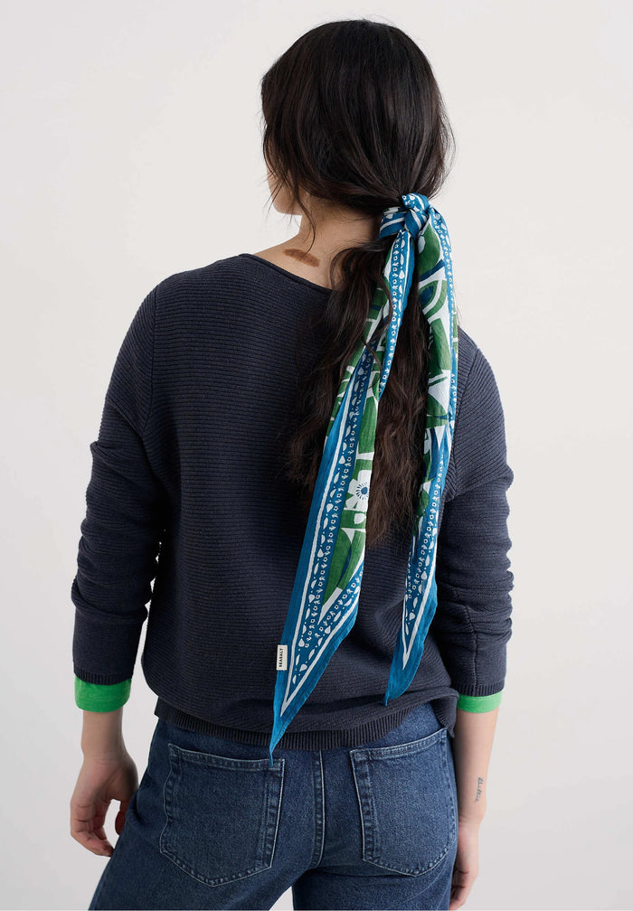 Seasalt Posy Triangle Scarf in Flora Collage Border Hedgerow