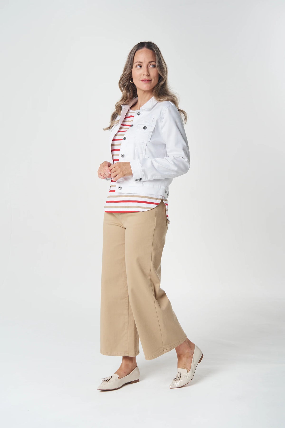Goondiwindi Ray Denim Jacket in White