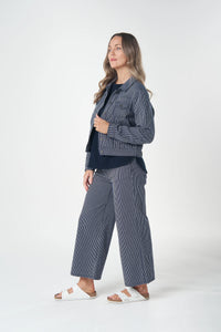 Goondiwindi Ray Denim Jacket in Dark Navy/White