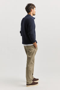 Toorallie Men's Button Tab Sweater in French Navy 8052