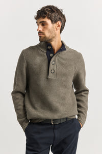 Toorallie Men's Button Tab Sweater in Falcon 8052