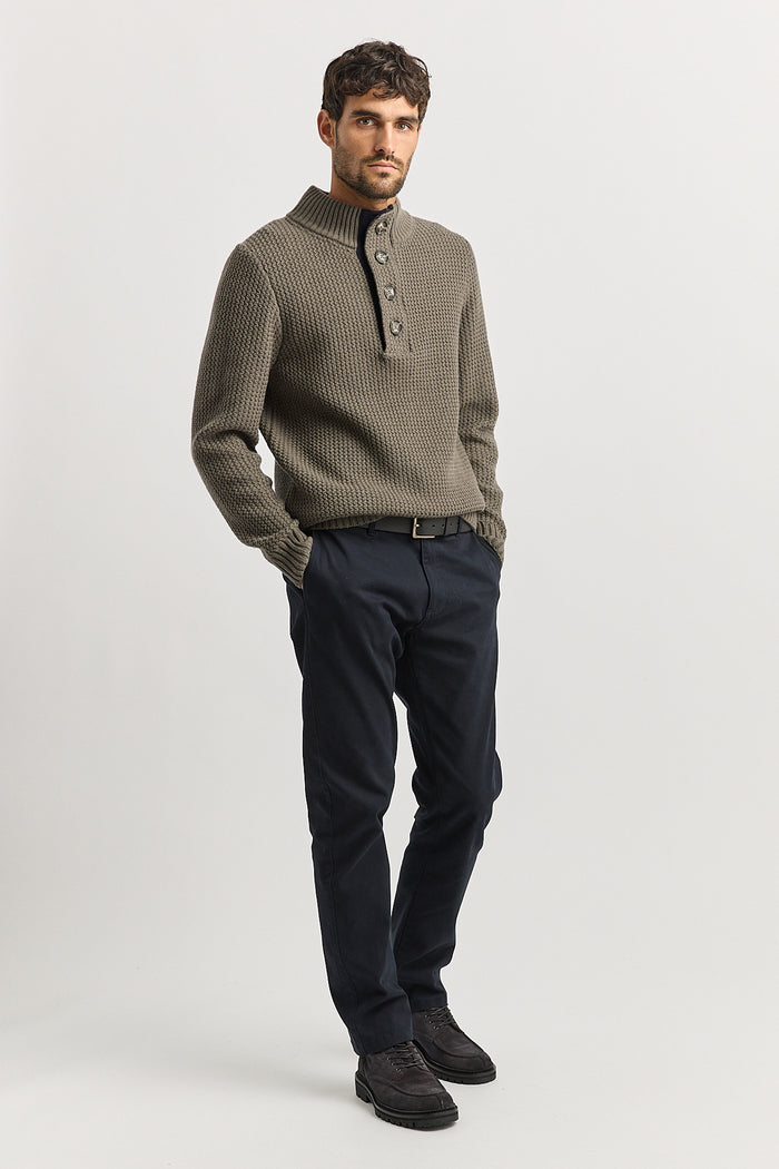 Toorallie Men's Button Tab Sweater in Falcon 8052