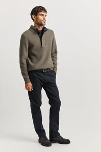 Toorallie Men's Button Tab Sweater in Falcon 8052