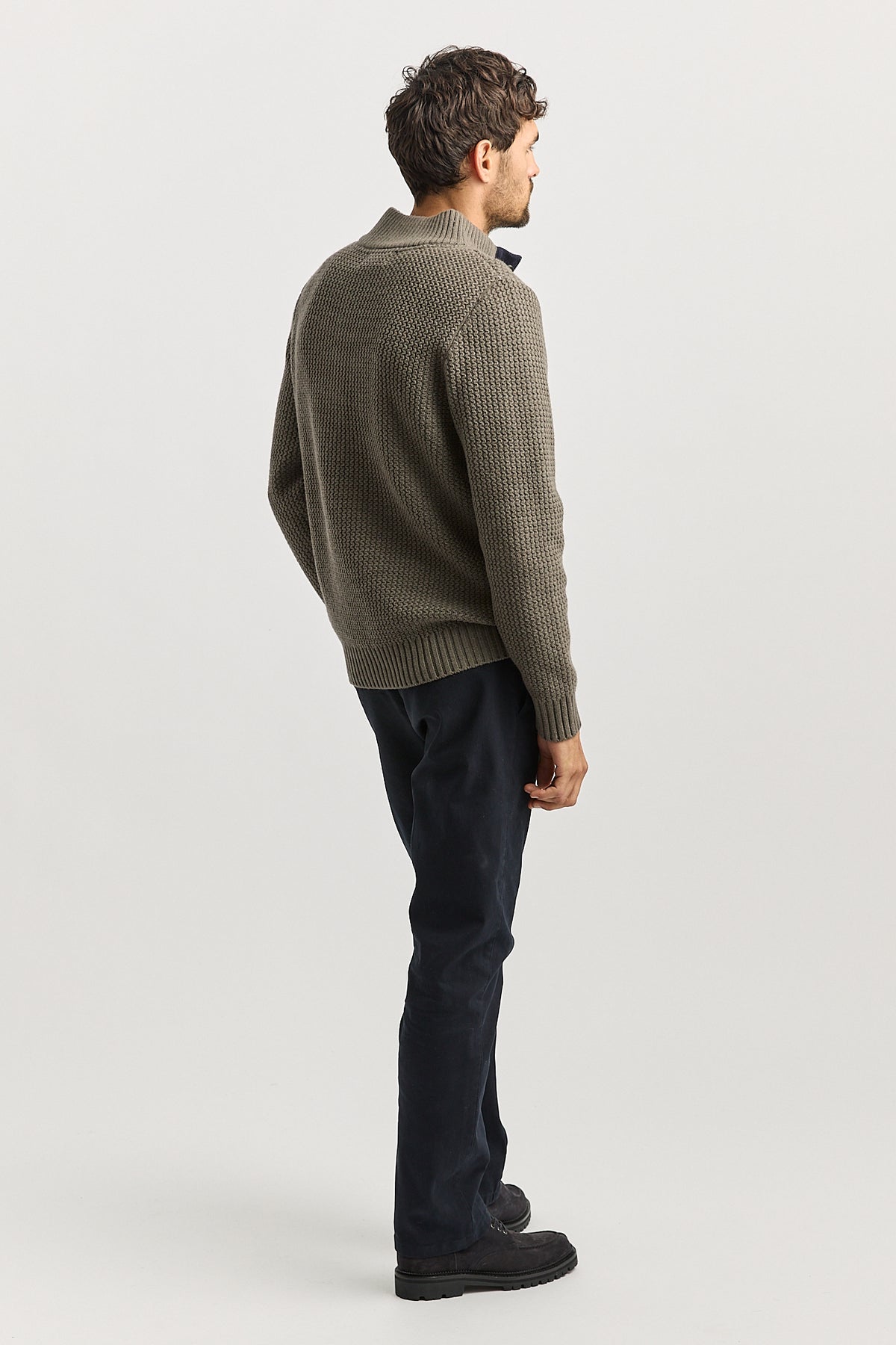 Toorallie Men's Button Tab Sweater in Falcon 8052