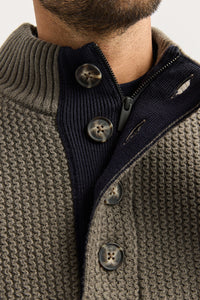 Toorallie Men's Button Tab Sweater in Falcon 8052