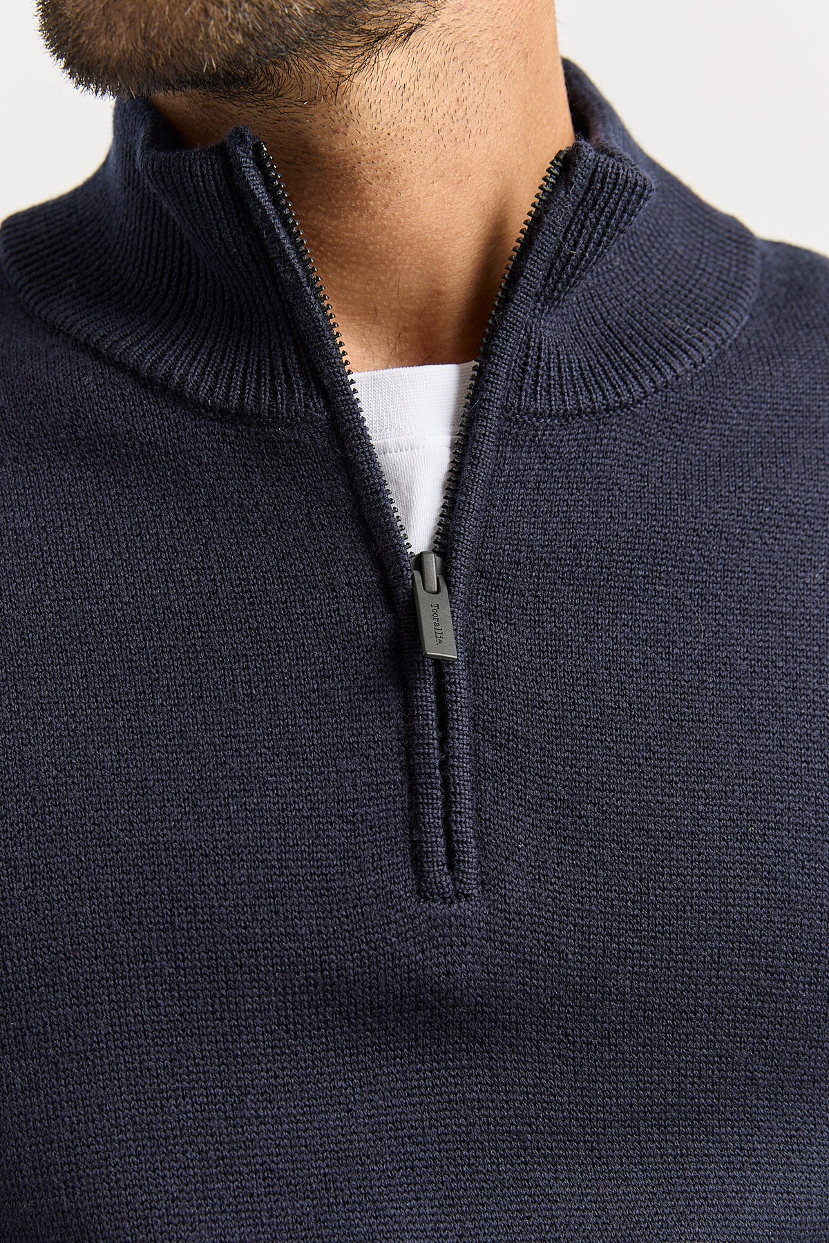 Toorallie Men's  Trademark Half Zip  Sweater in French Navy 8060