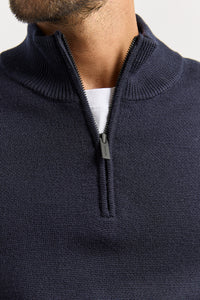 Toorallie Men's  Trademark Half Zip  Sweater in French Navy 8060