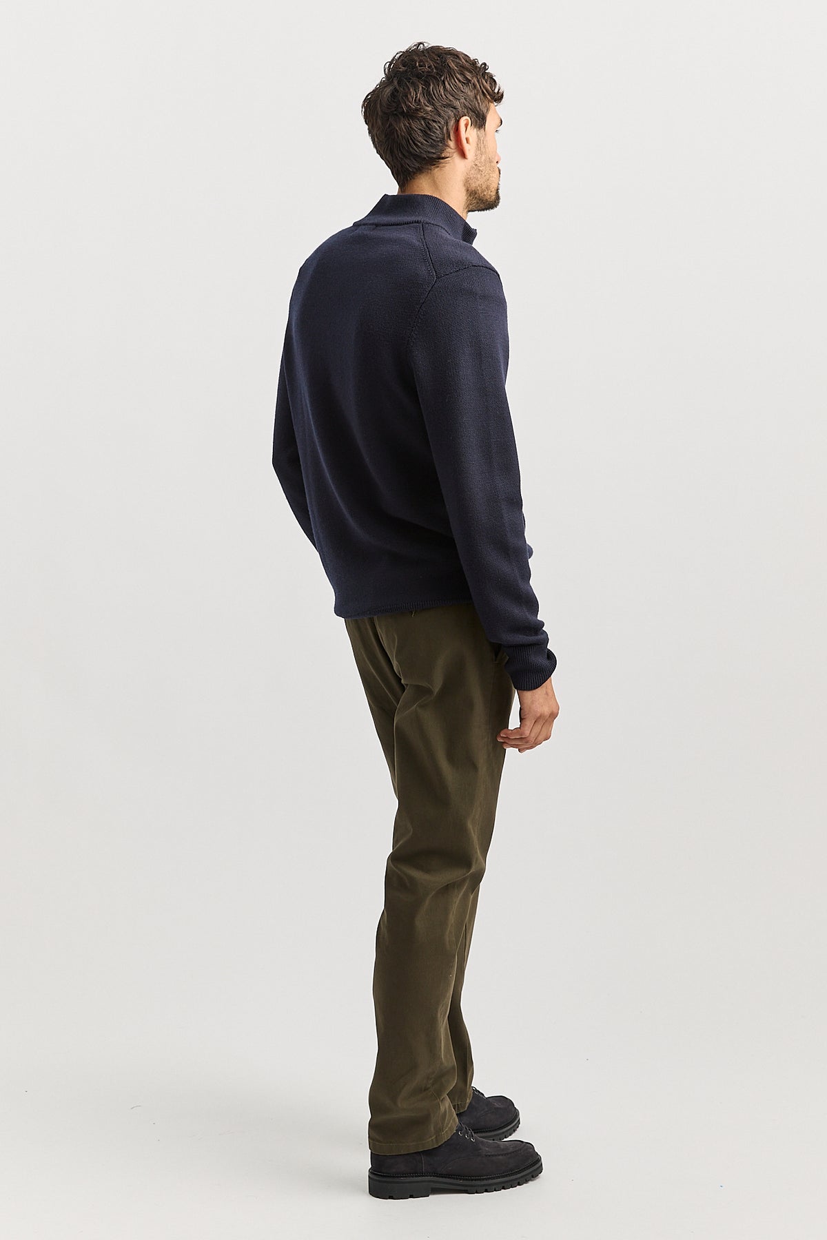 Toorallie Men's  Trademark Half Zip  Sweater in French Navy 8060