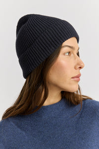 Toorallie Fine Rib Beanie in Black, French Navy, Galaxy and Poppy