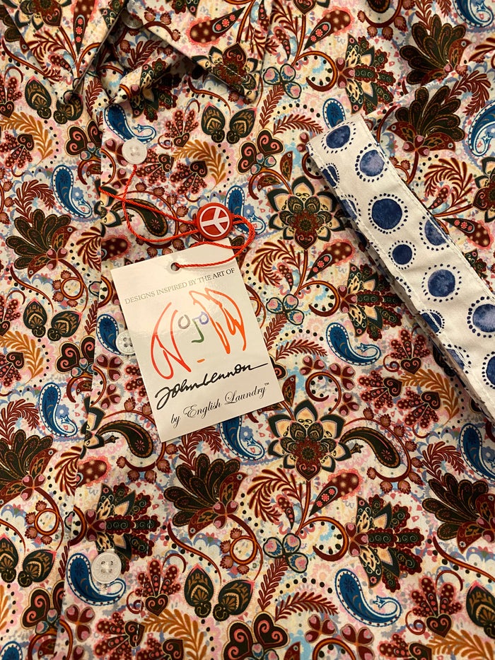 John Lennon Short Sleeve Paisley Print Shirt 'Elston'