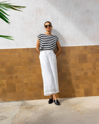 Teresa Top in Black and White Stripe