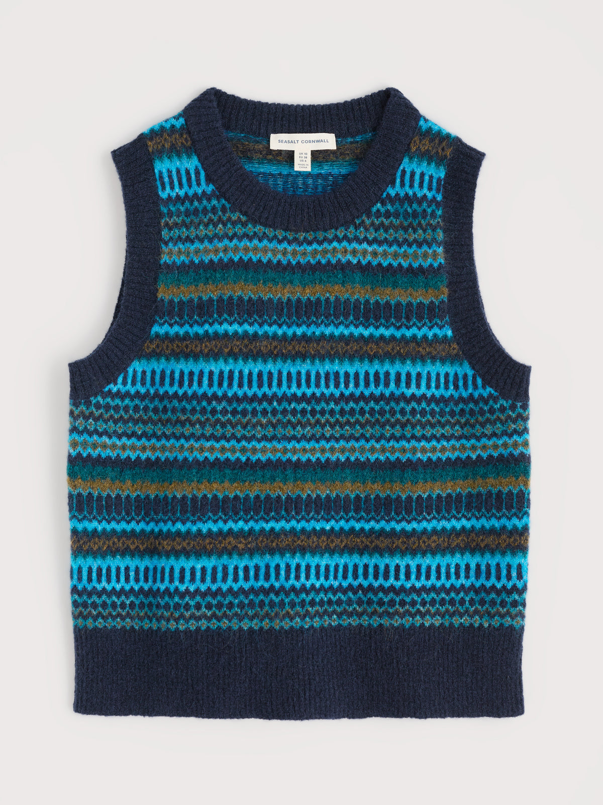 Seasalt Annik Vest in Modernist Cyan Multi