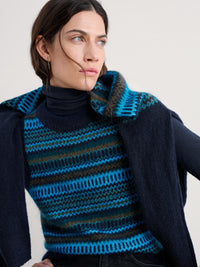 Seasalt Annik Vest in Modernist Cyan Multi