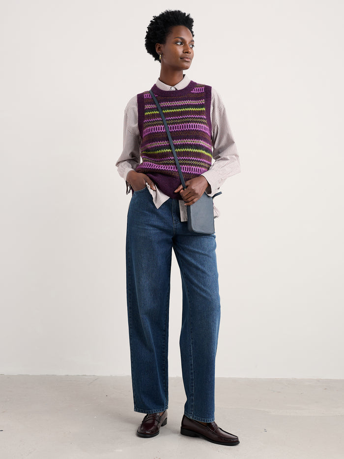 Seasalt Annik Vest in Modernist Grape Oak Mix