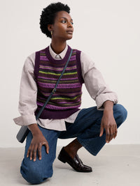 Seasalt Annik Vest in Modernist Grape Oak Mix