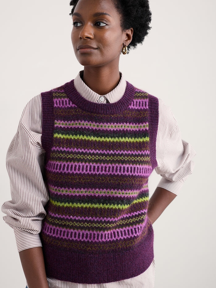 Seasalt Annik Vest in Modernist Grape Oak Mix