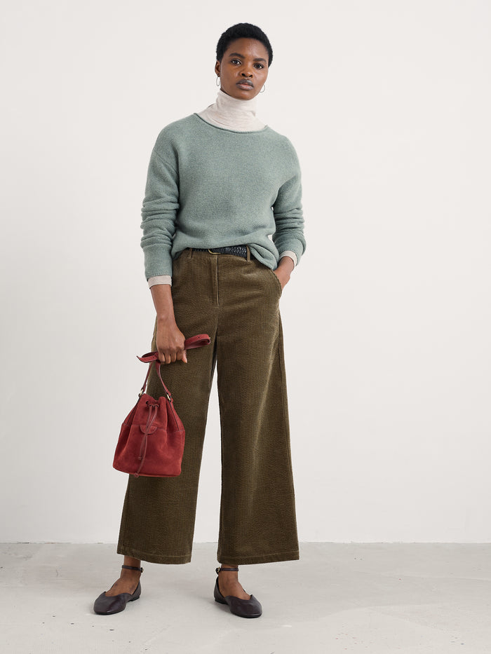 Seasalt Asphodel Cord Trousers in Dark Seagrass