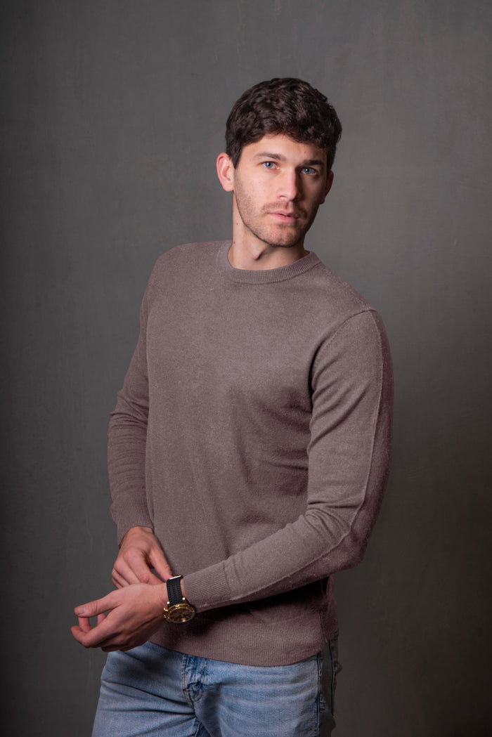 Bridge & Lord Crew Neck Pullover in Iced Coffee BL6511