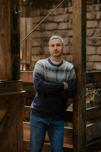 Crew Neck Fair Isle Pullover in Marco Combo BL6515A