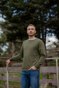 Crew Neck Saddle Shoulder Pullover in Killarney Flecked Yarn BL6517A
