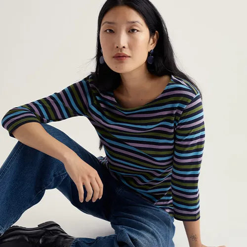 Seasalt Sailor Top in Tri Mini Cornish Lagoon