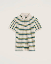Seasalt Men's Balefire Stripe Polo Duet Breton Grasshopper