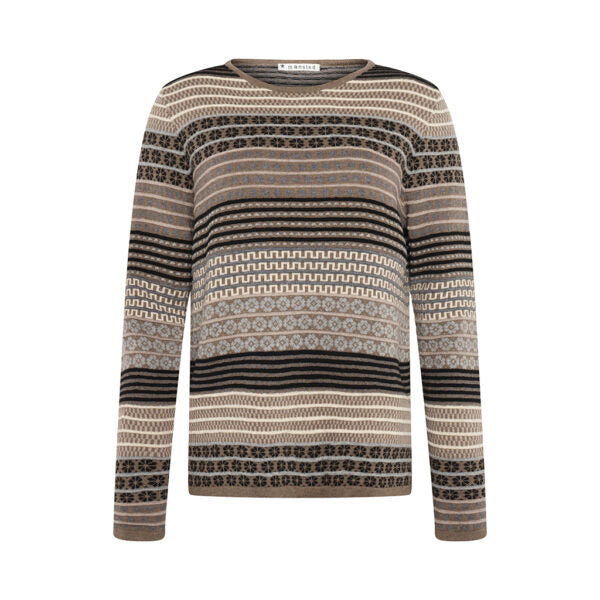 Mansted Bebe M/C Maze Crew Neck Jumper in Denim or Walnut