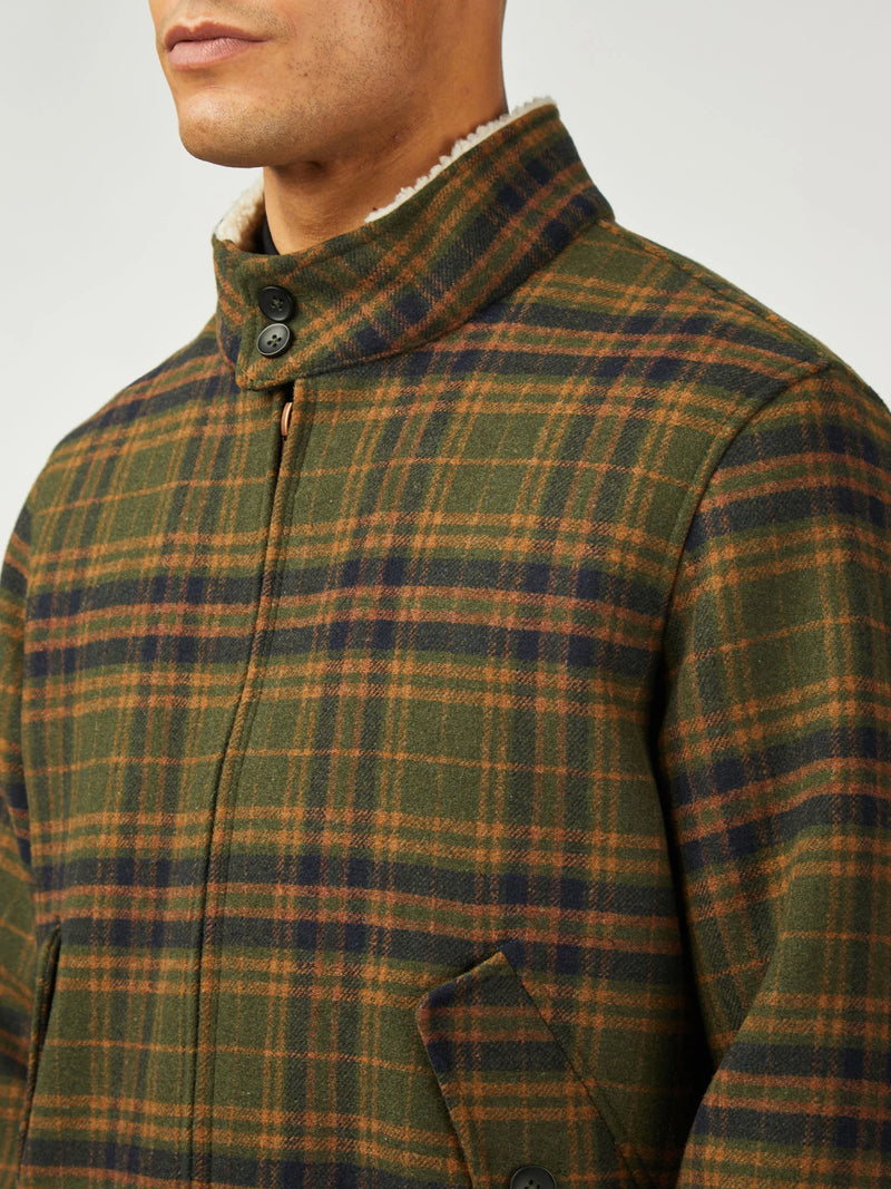 Ben Sherman Wool Check Harrington Jacket