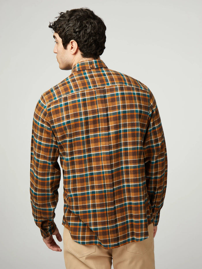 Ben Sherman Brushed Plaid Check in Brown