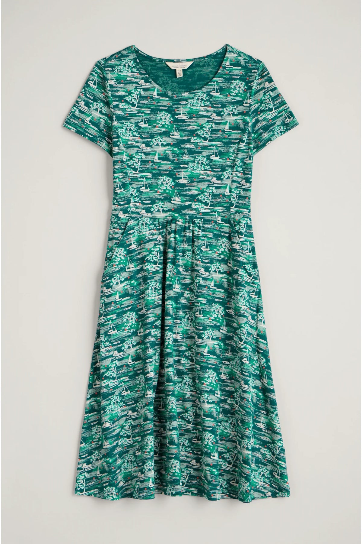 Seasalt S/S April Dress - Helford Boats Dark Wreckage