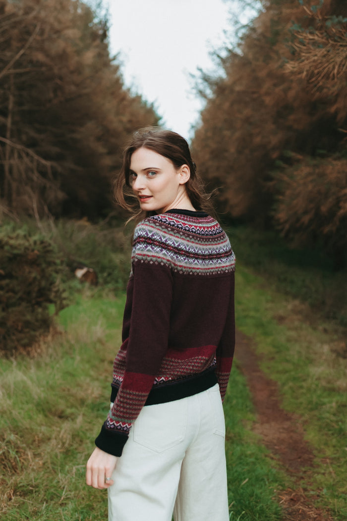 Eribe Alpine Classic Cardigan in Tyrian