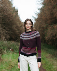 Eribe Alpine Classic Cardigan in Tyrian