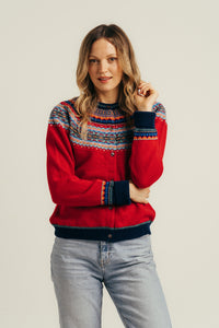 Eribe Alpine Short Cardigan in Cherry