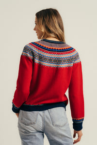 Eribe Alpine Short Cardigan in Cherry