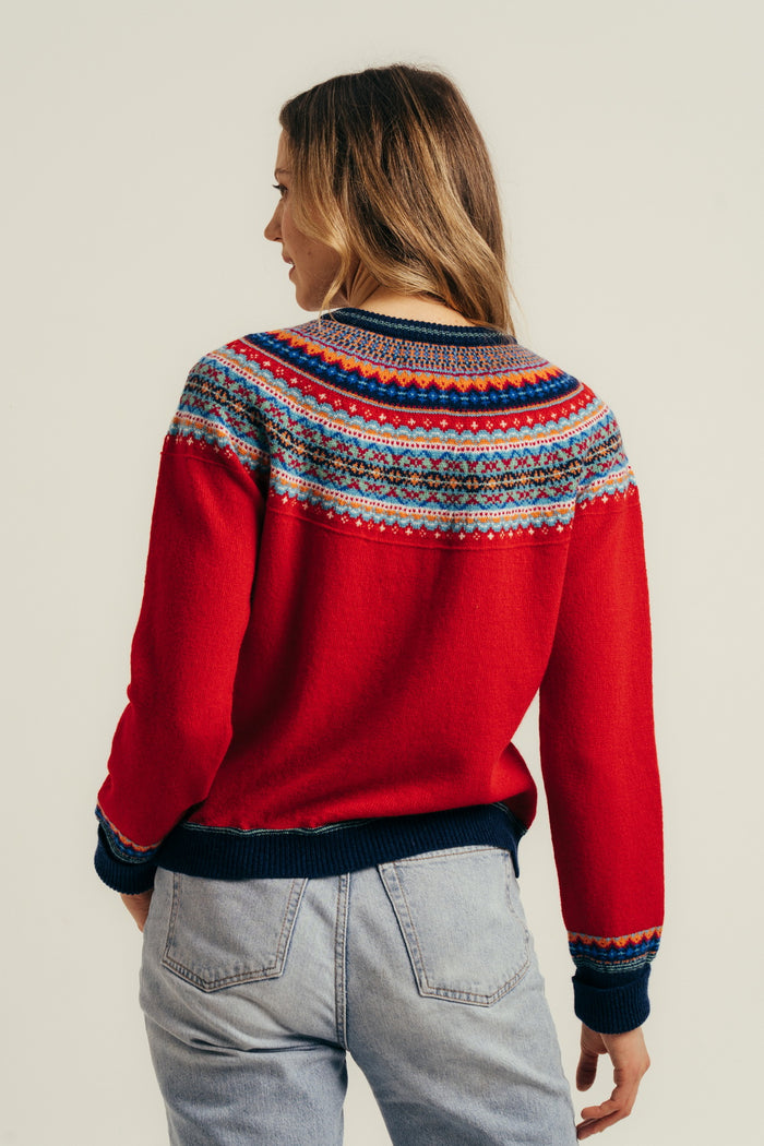 Eribe Alpine Short Cardigan in Cherry